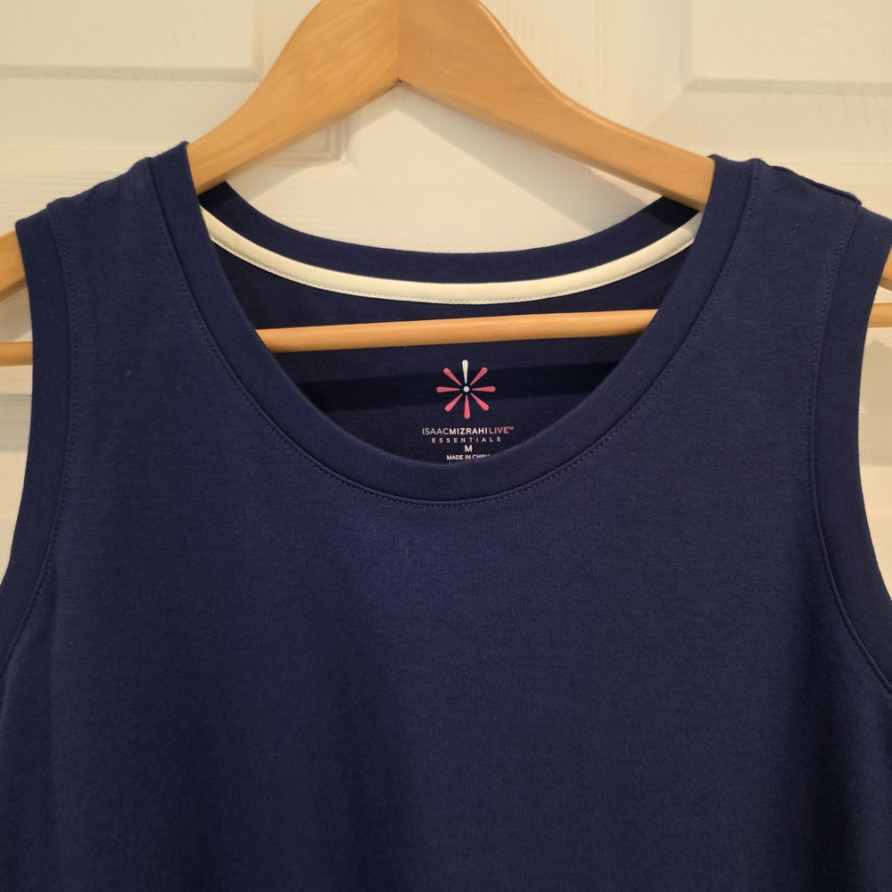 Isaac Mizrahi Navy Blue Tank Top - Picture 3 of 6